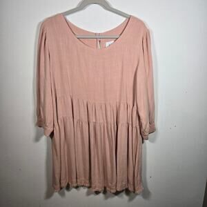 Shop The Mint Pink Tunic. Size Medium. Linen Blend.